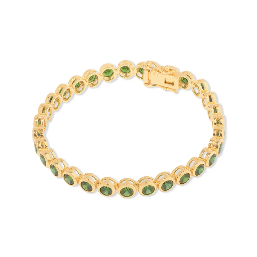 Pave 18K Gold Vermeil Emerald Tennis Bracelet