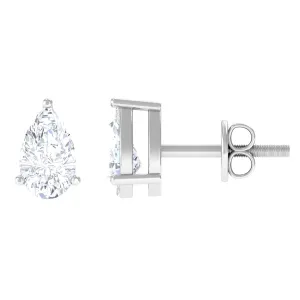 Pear Cut Diamond Solitaire Stud Earrings