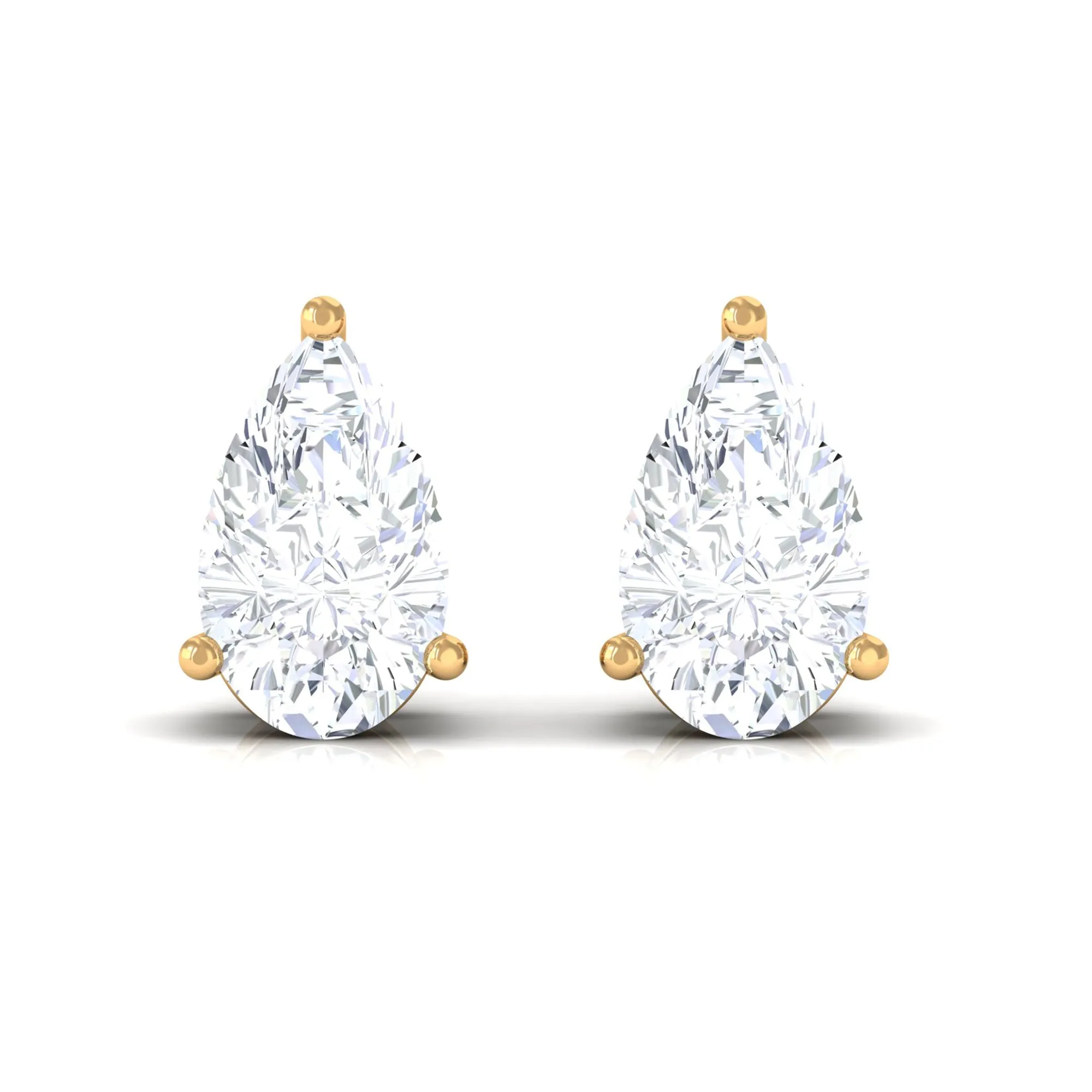 Pear Cut Diamond Solitaire Stud Earrings