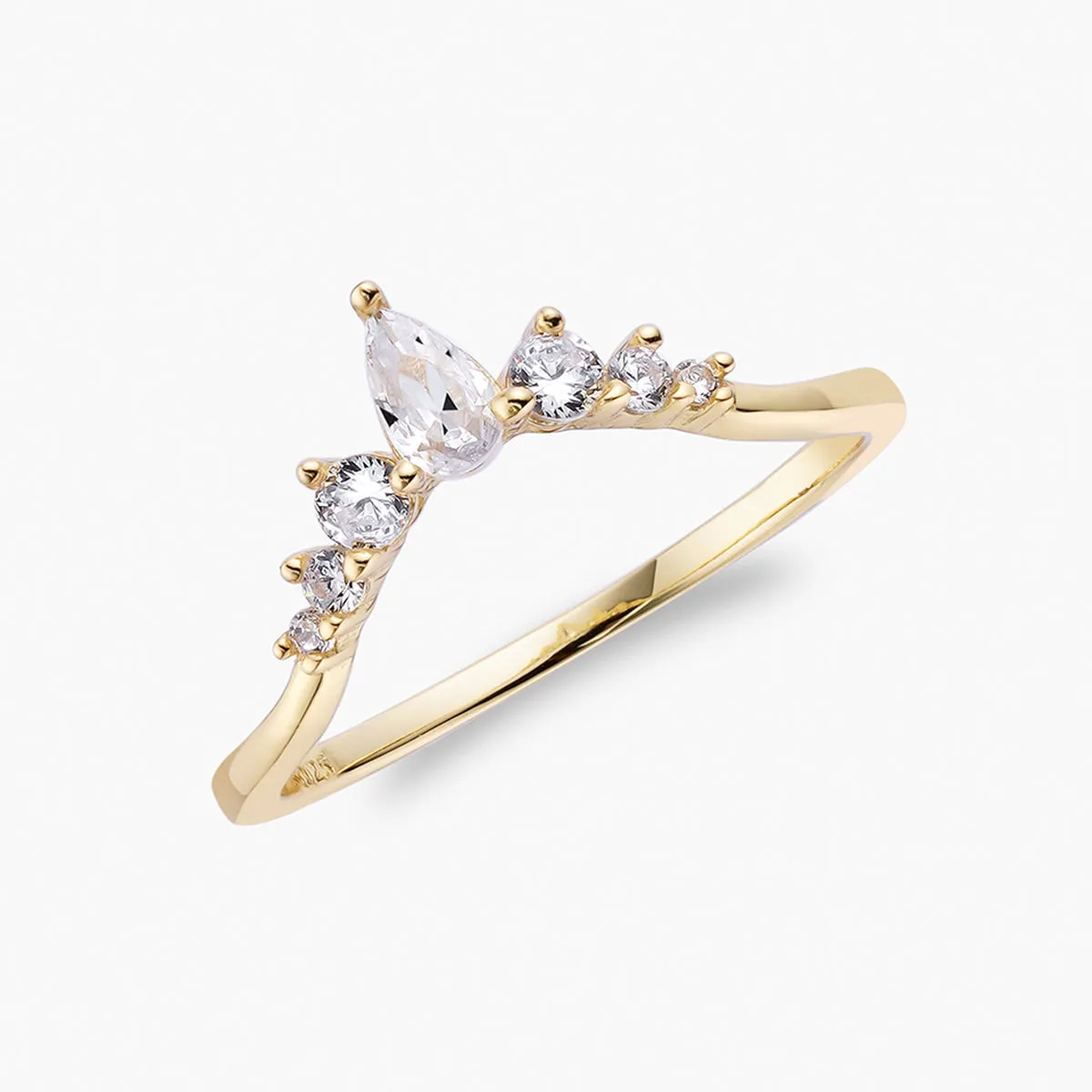 Pear wishbone | Stacking Ring