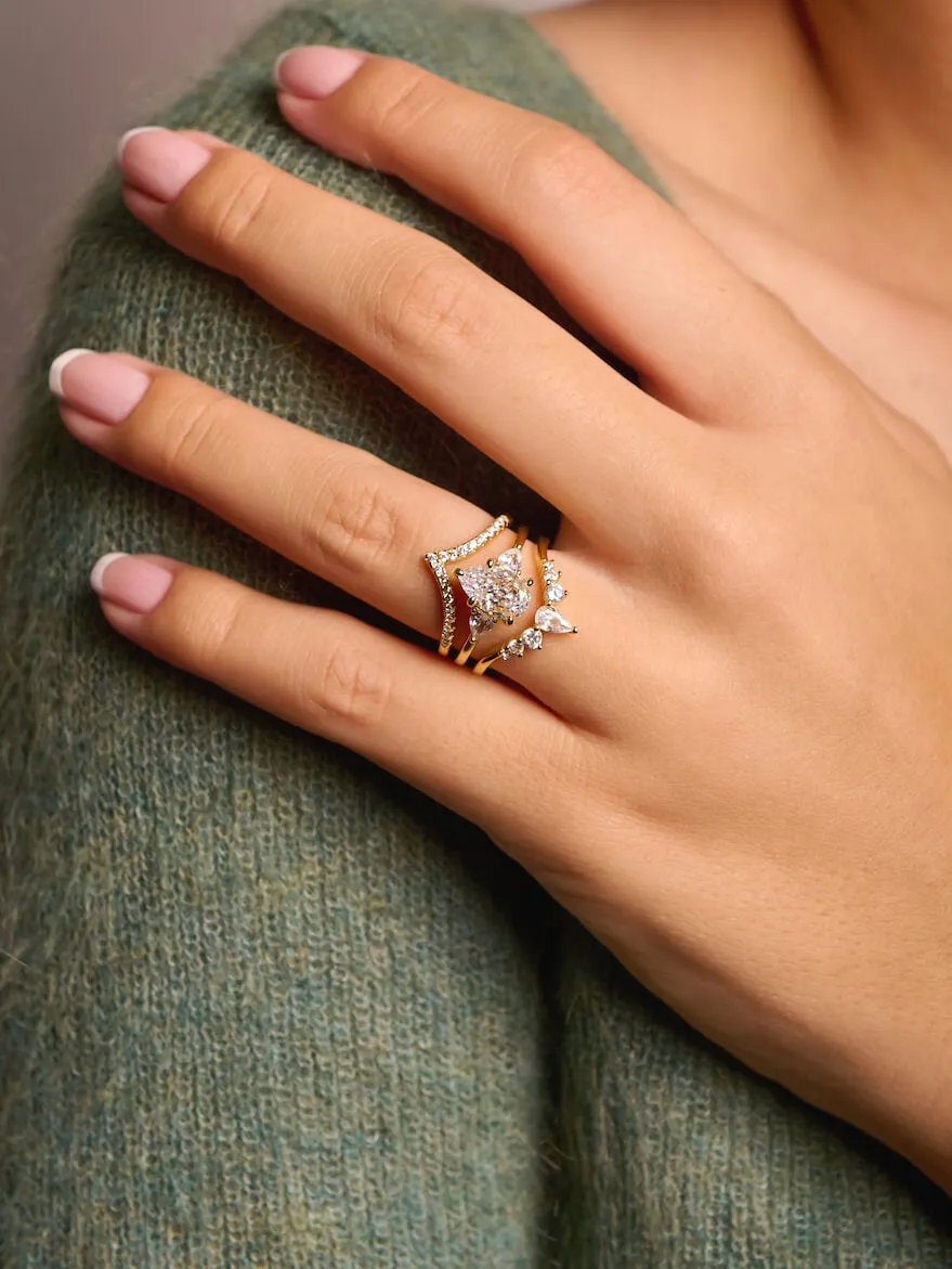 Pear wishbone | Stacking Ring