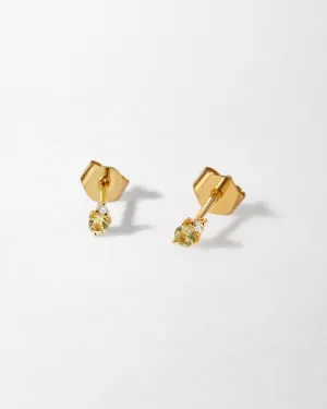 Peridot Diamond Stud Earrings