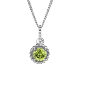 Peridot Silver Pendant Aug Birthstone