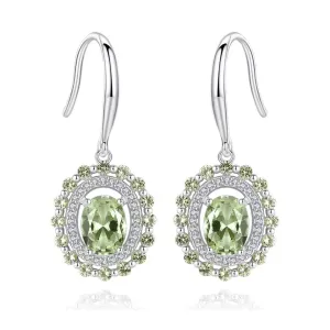 Peridot Simulant Silver Earrings