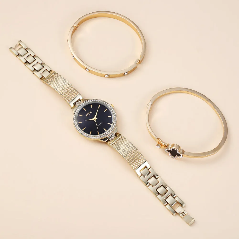 Personality Simple Temperament Leisure Thin Belt Mesh Quartz Watch Bracelet Set