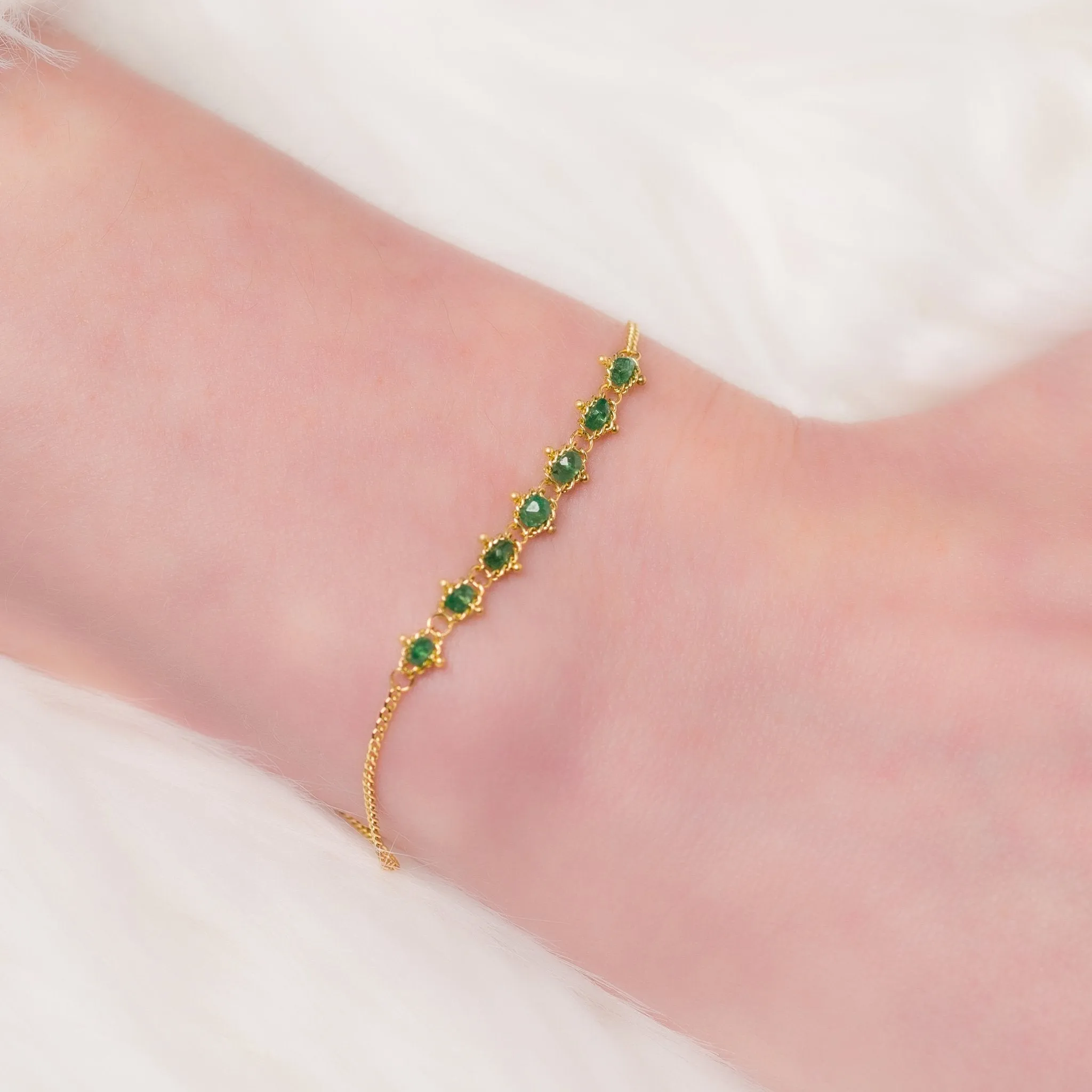 Petite Textile Bracelet in Emerald