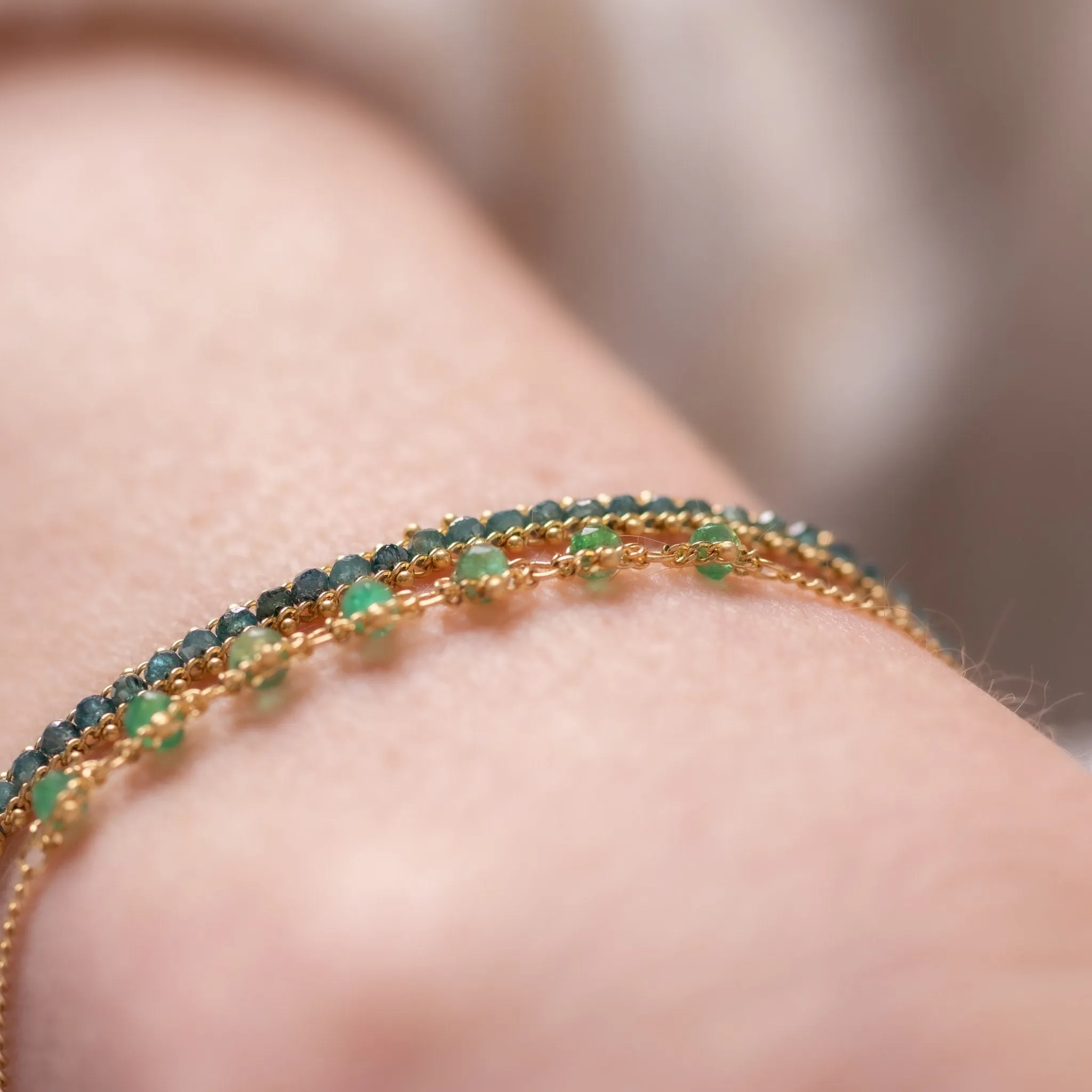 Petite Textile Bracelet in Emerald