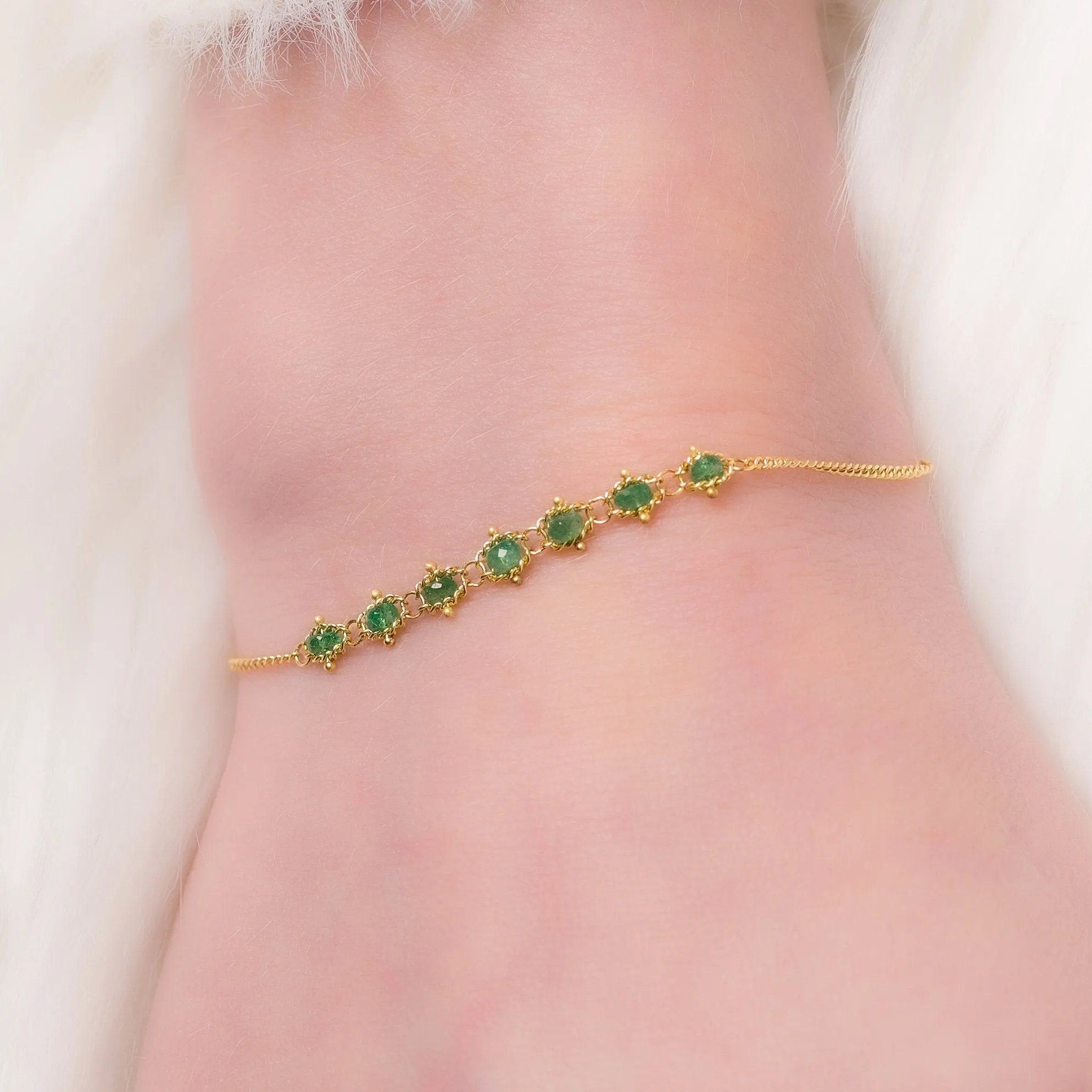 Petite Textile Bracelet in Emerald