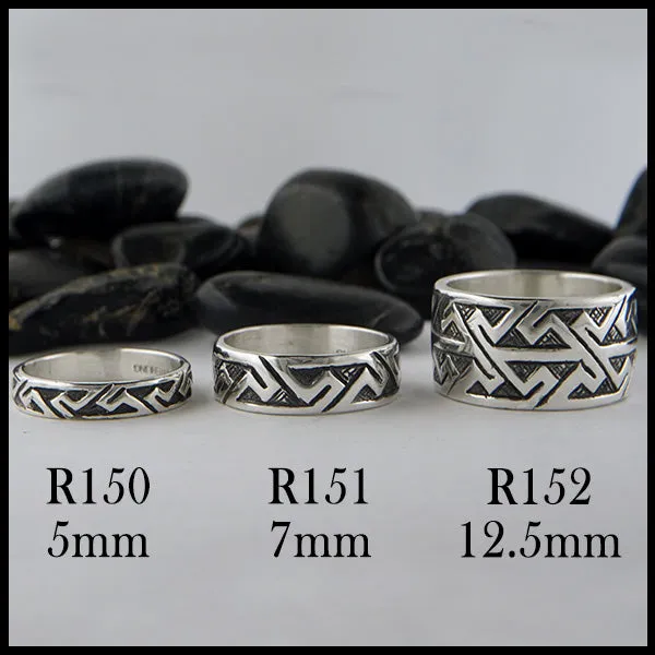 Pictish Key Pattern Ring in Sterling Silver