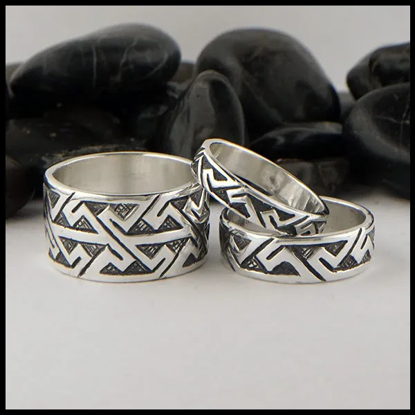 Pictish Key Pattern Ring in Sterling Silver