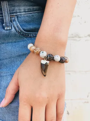 Picture Jasper Bracelet // Gemstone Horn Charm