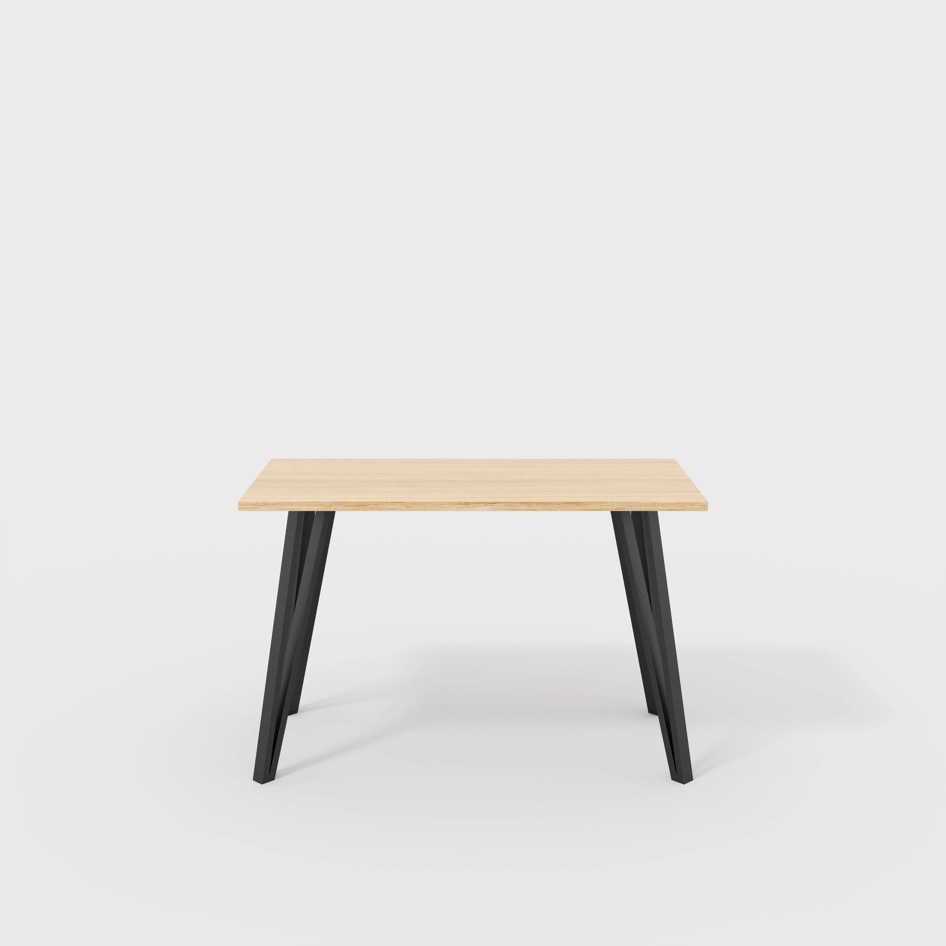 Plywood Desk with Black Box Hairpin Legs - Plywood Oak - 1200(w) x 600(d) x 735(h)