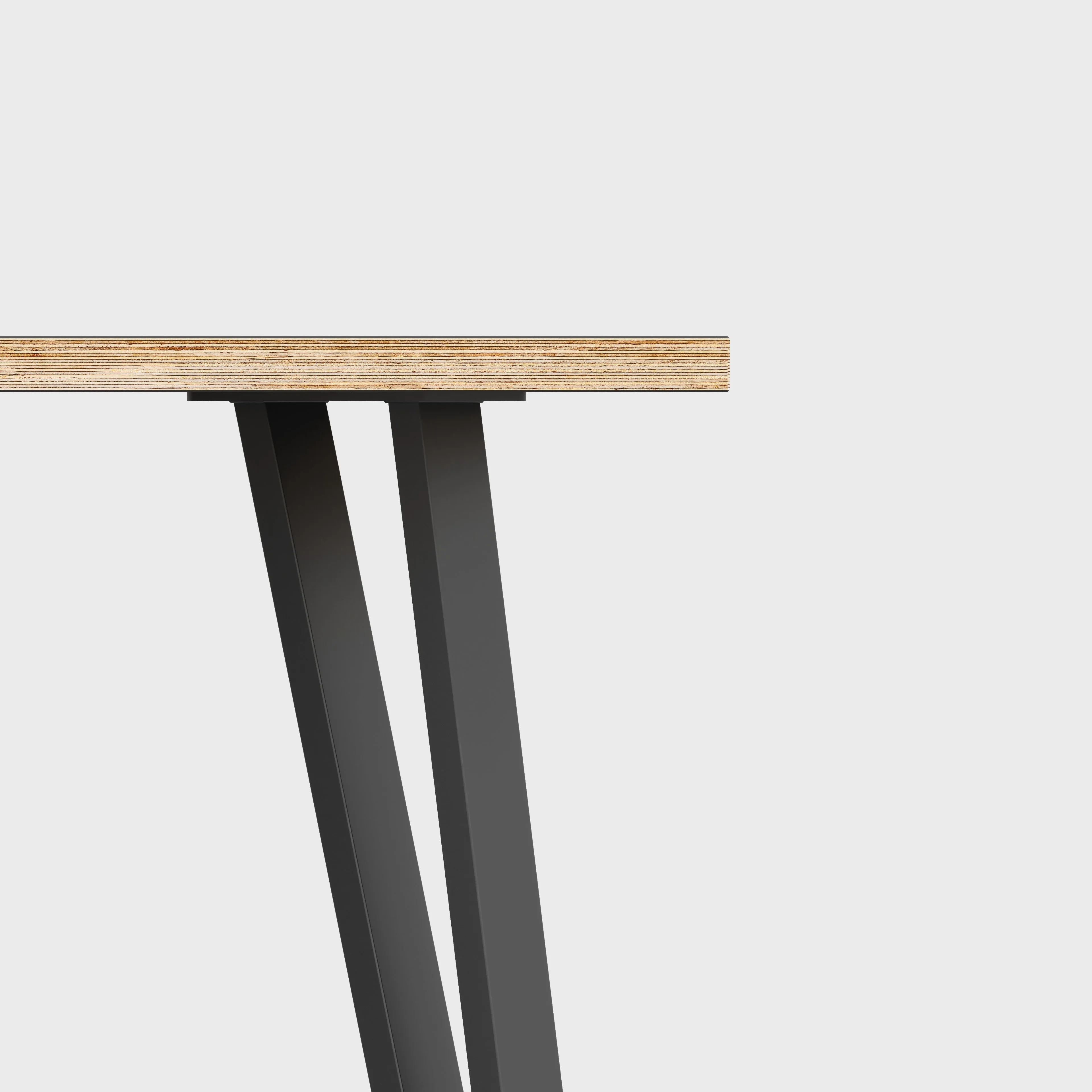 Plywood Desk with Black Box Hairpin Legs - Plywood Oak - 1200(w) x 600(d) x 735(h)