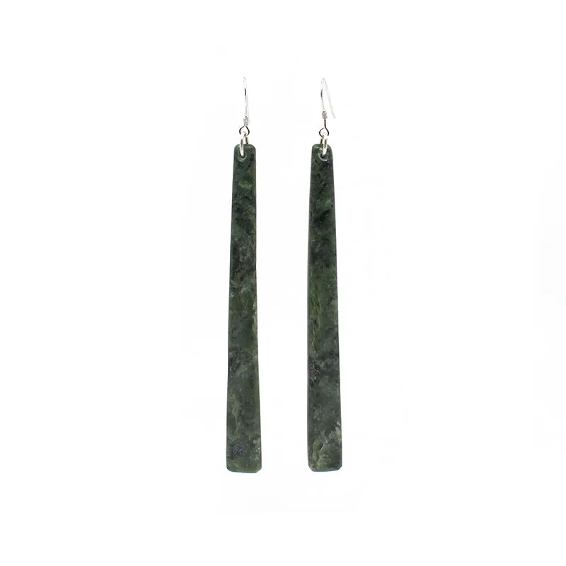 Pounamu Long Square Earrings | by Alex Sands