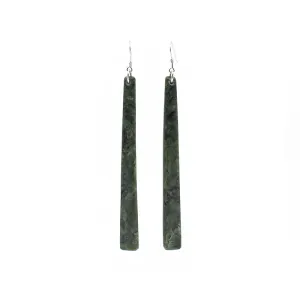 Pounamu Long Square Earrings | by Alex Sands