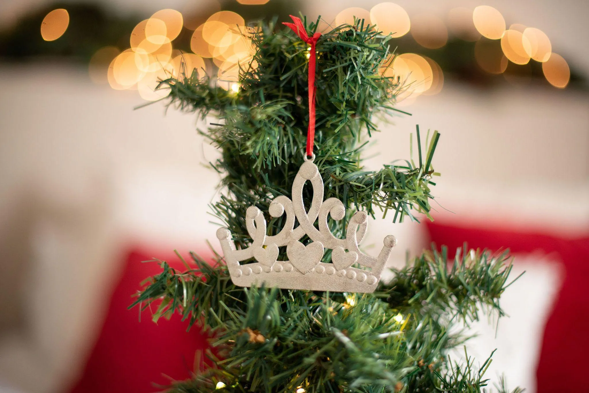 Princess Crown Gifts - Crown Christmas Ornament Pewter