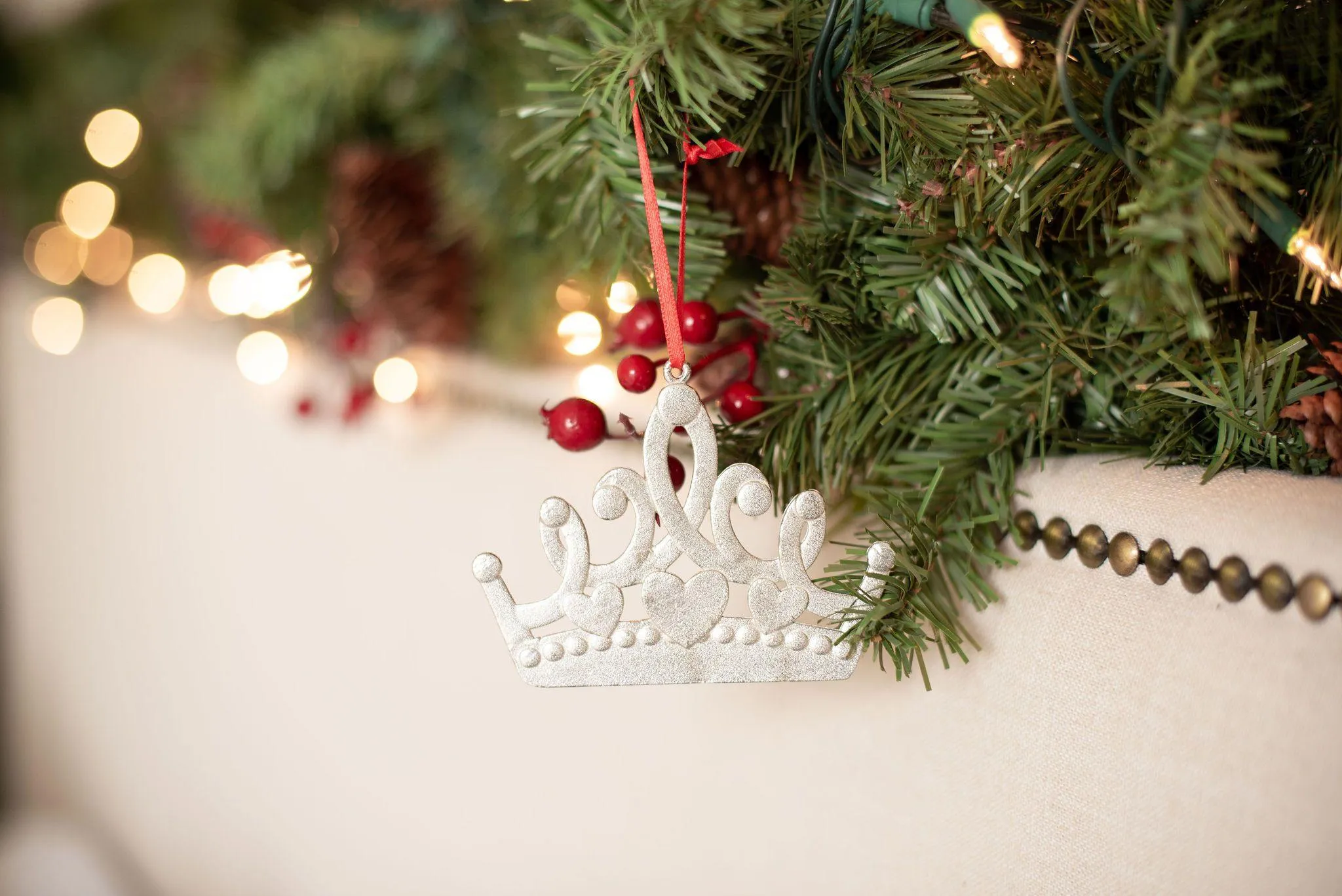 Princess Crown Gifts - Crown Christmas Ornament Pewter