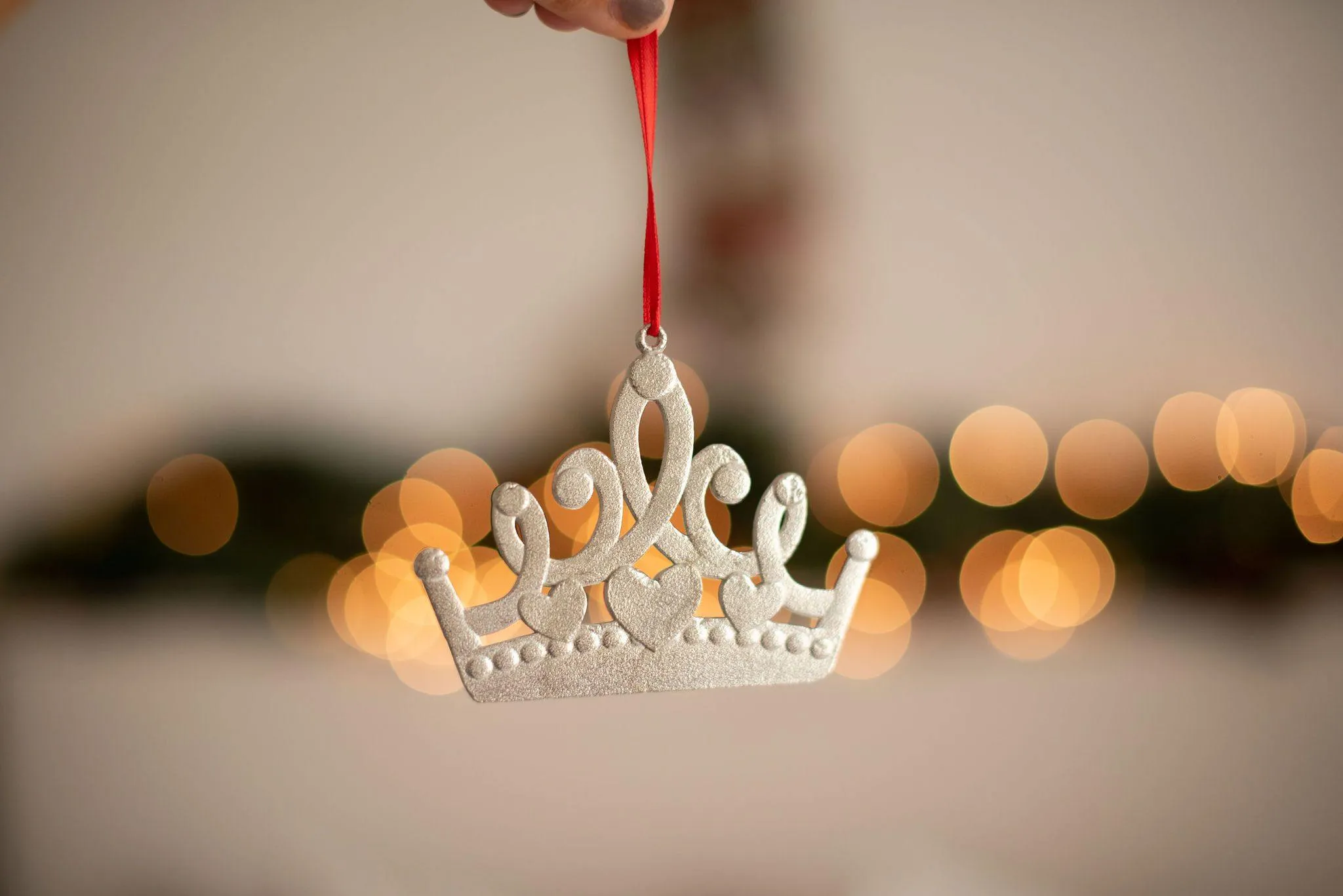 Princess Crown Gifts - Crown Christmas Ornament Pewter