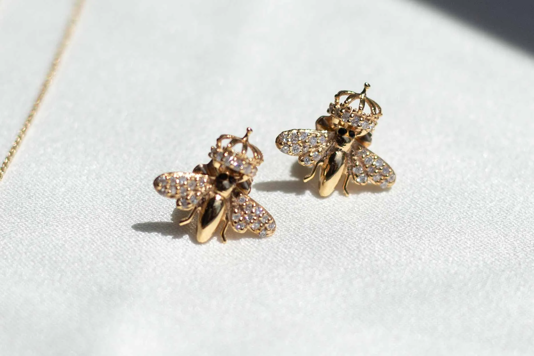 Queen Bee Earrings | Diamond Wings