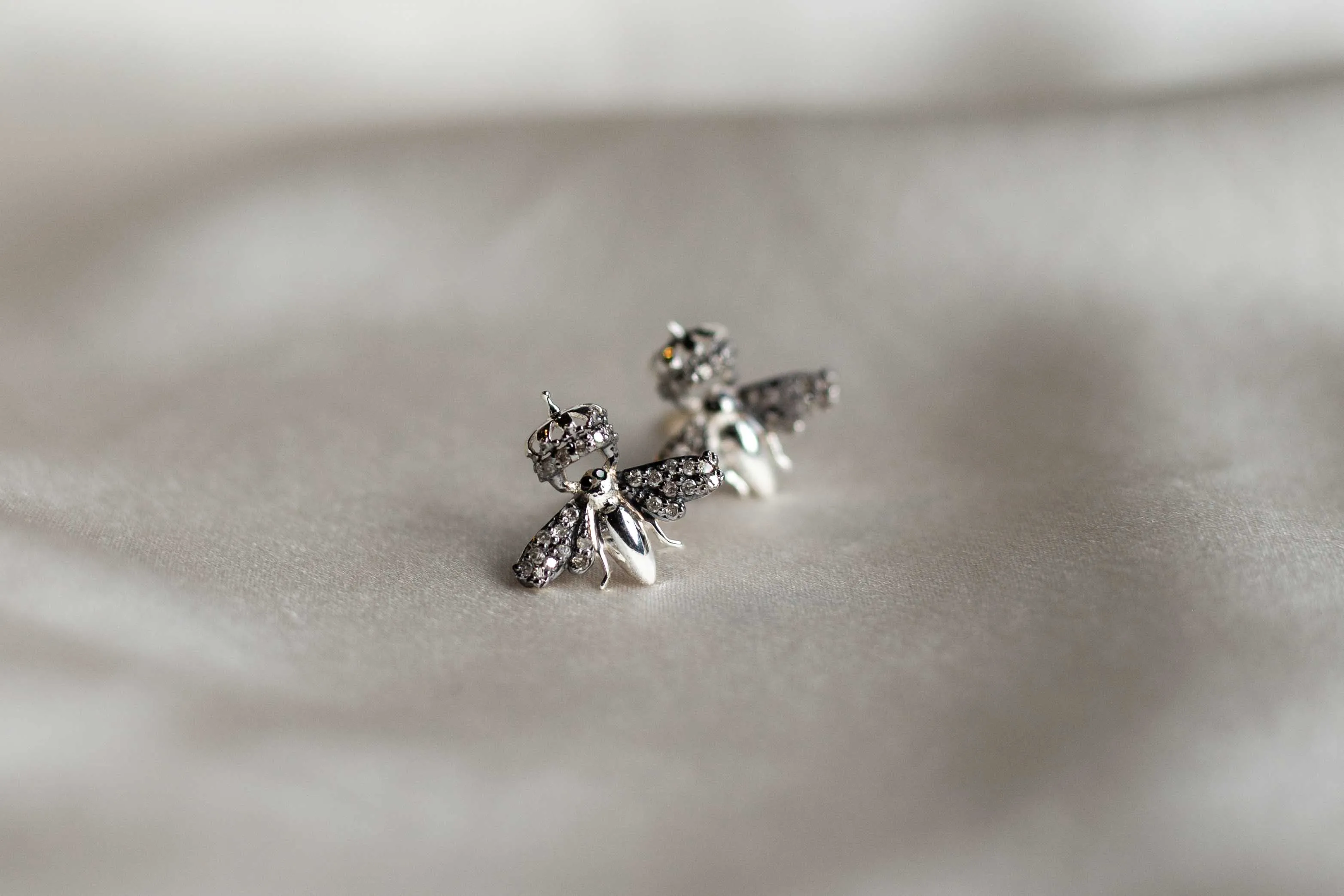 Queen Bee Earrings | Diamond Wings