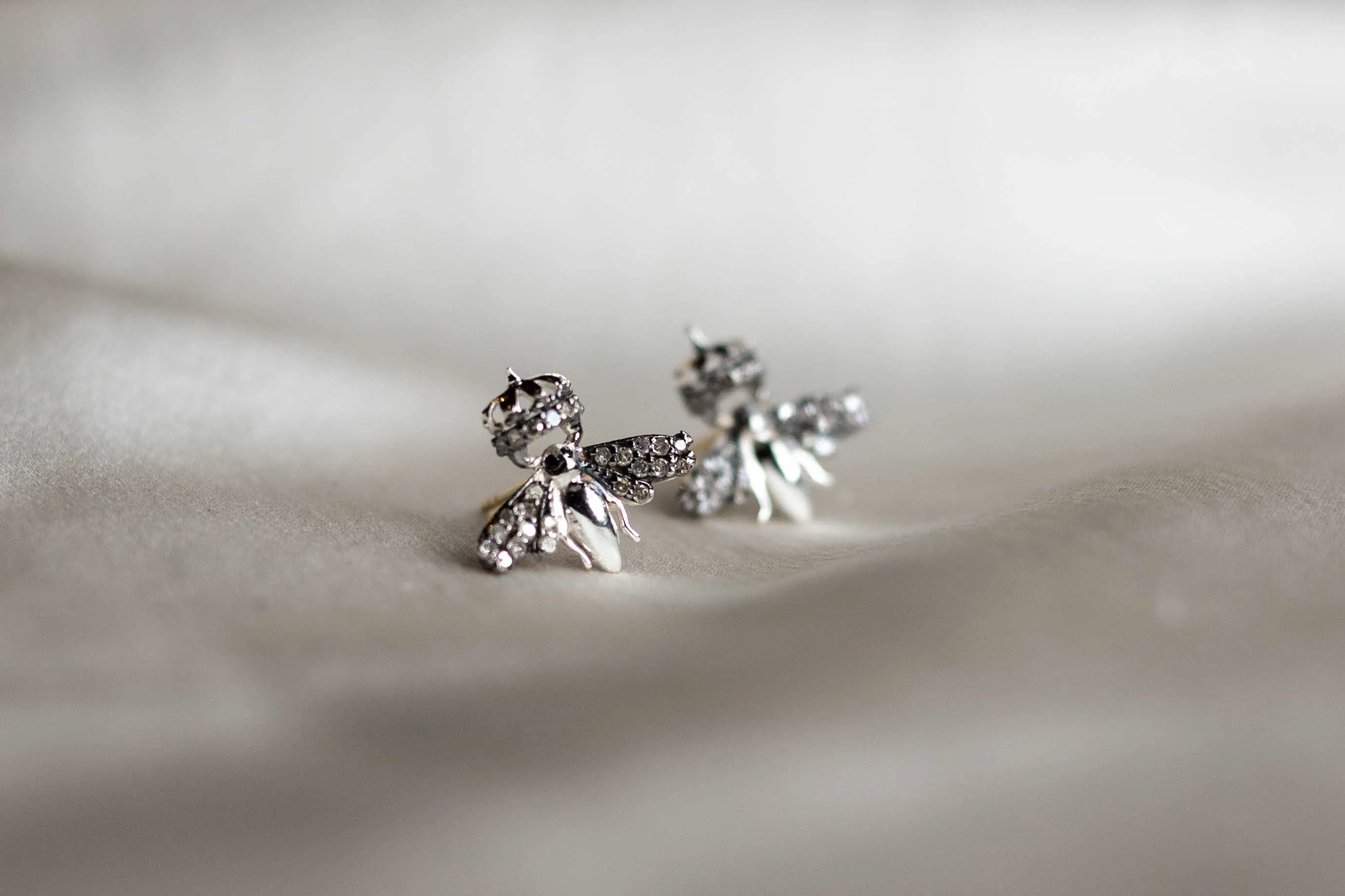 Queen Bee Earrings | Diamond Wings