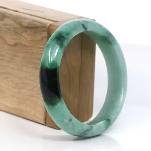 "Classic Bangle" Forest Green Genuine Jadeite Jade Bangle (58 mm ) #956