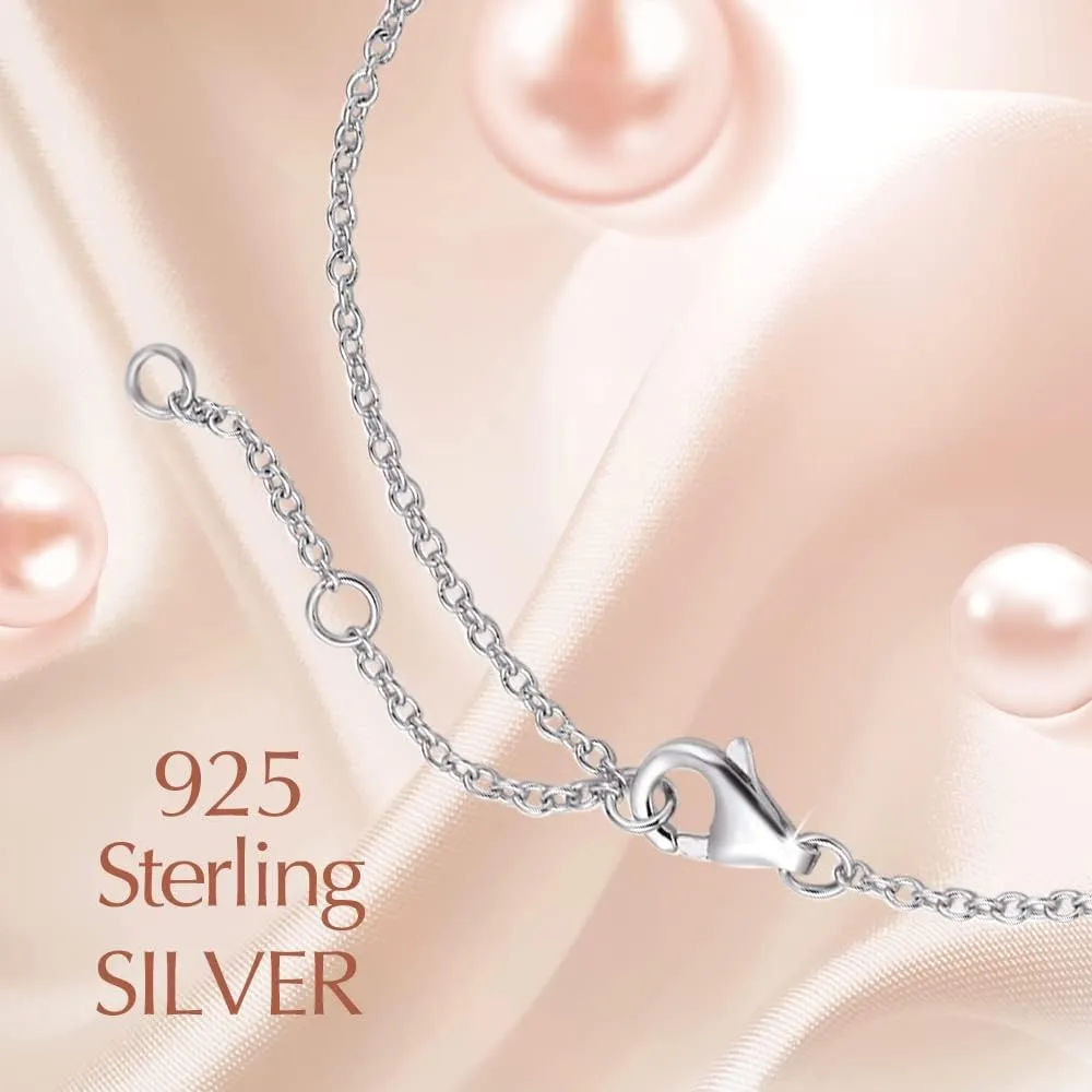 "Infinite Embrace" June Birthstone White Pearl Infinity Symbol Sterling Silver Pendant Necklace