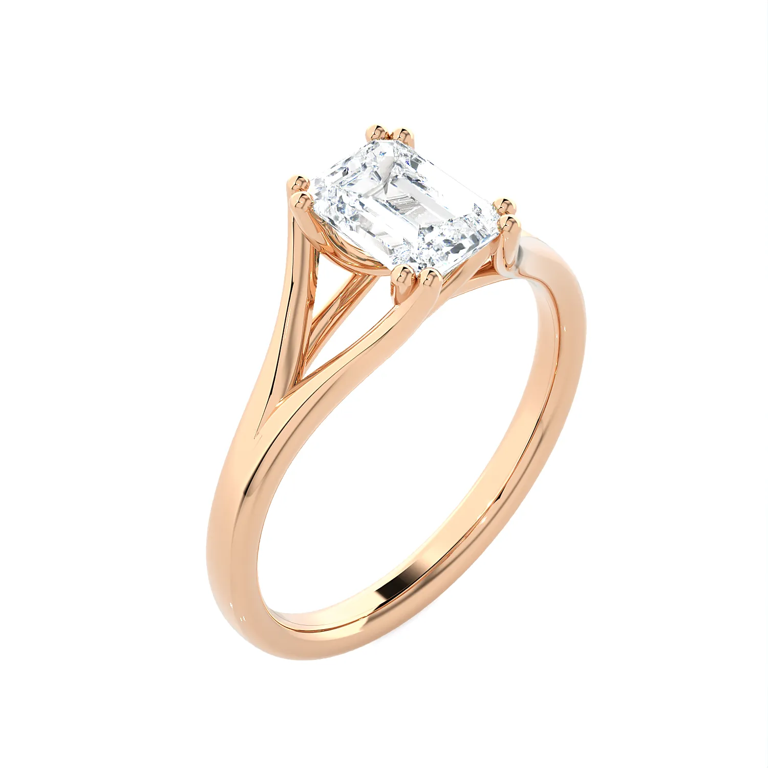 Radiant-Cut Lab Grown Diamond Solitaire Engagement Ring