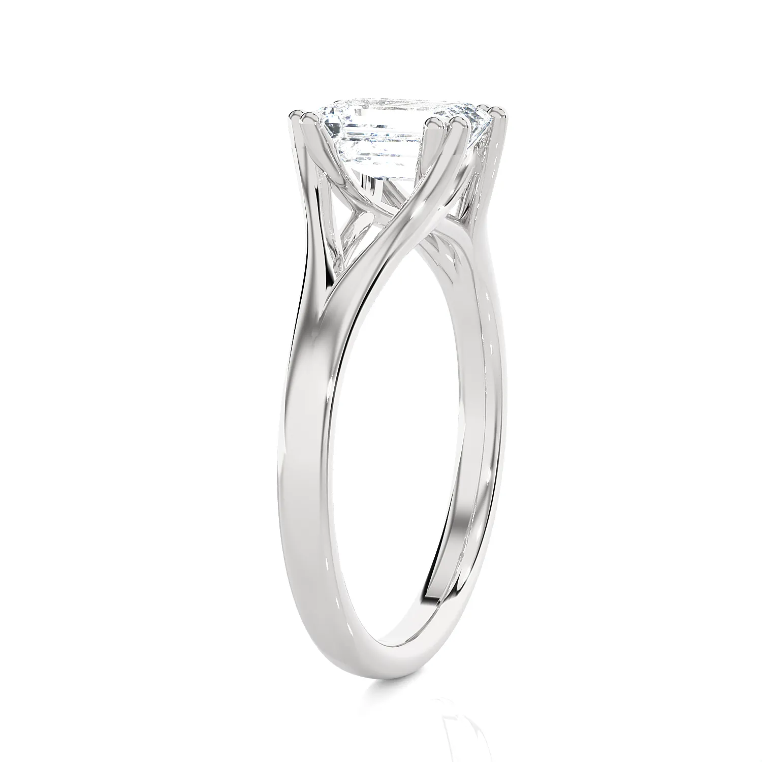 Radiant-Cut Lab Grown Diamond Solitaire Engagement Ring