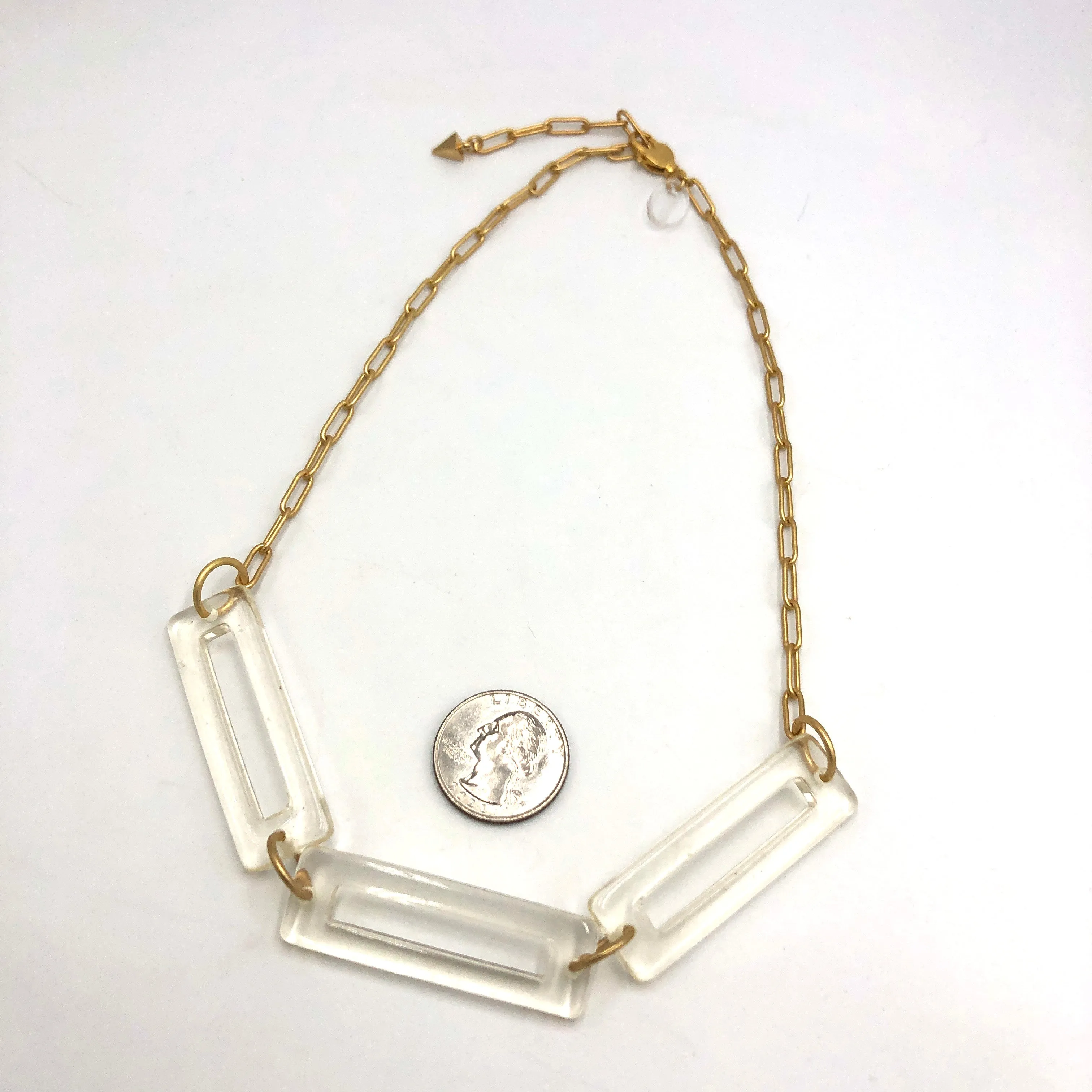 *RARE* Clear Lucite Chain Linked Necklace