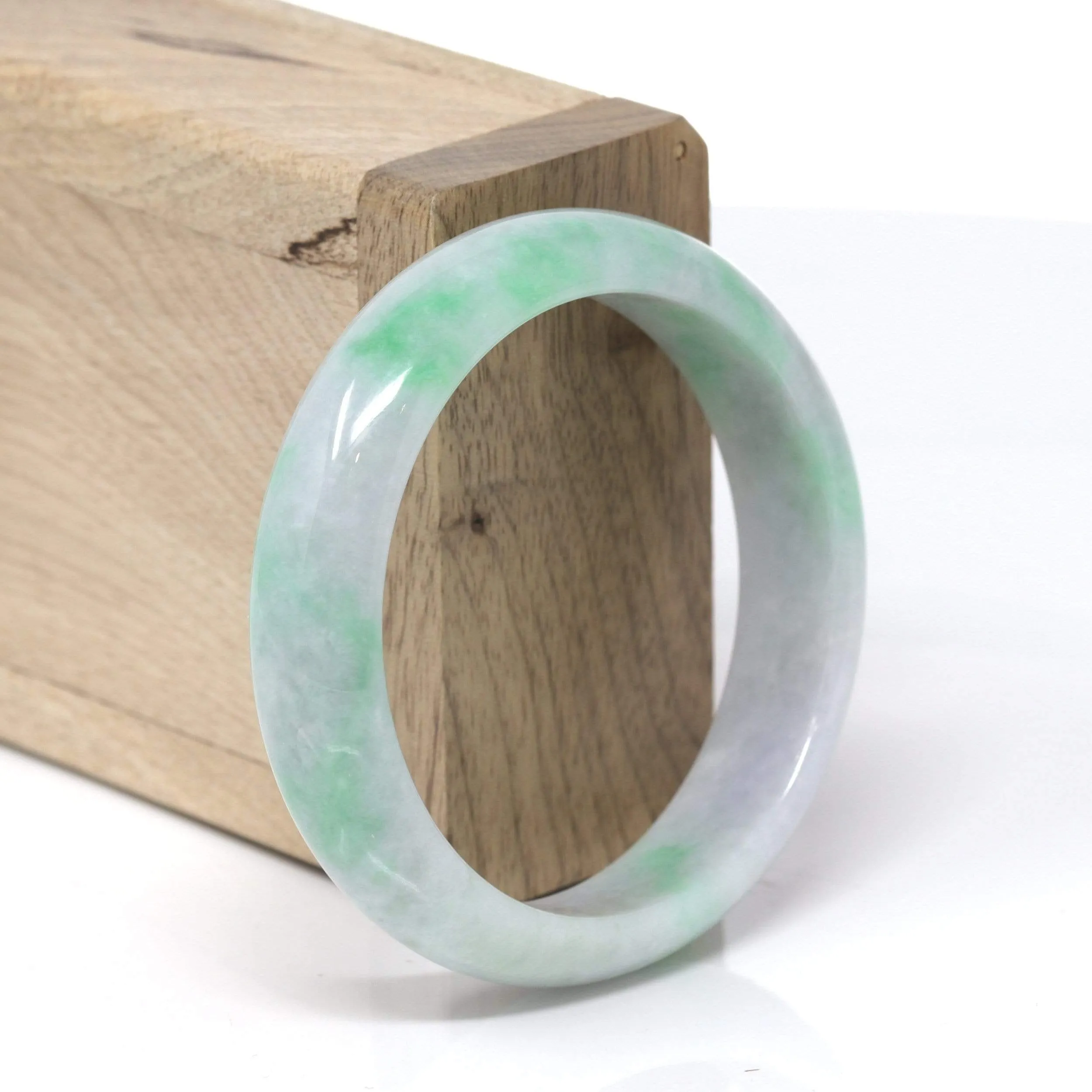 RealJade® "Classic Bangle" Genuine Burmese High Quality Jadeite Jade Bangle Bracelet (53.1mm)#142