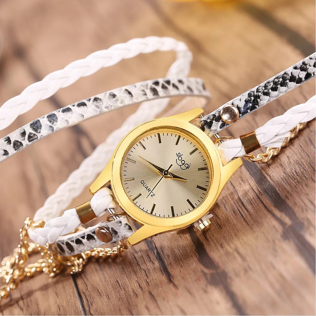 Retro Style Women's Winding Bracelet Watch Woven Serpentine British Watch