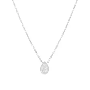 Roberto Coin 18K White Gold Pear Diamond Necklace