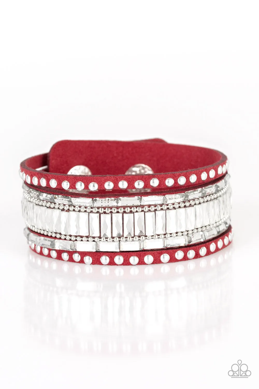 Rock Star Rocker - Red Bracelet - Paparazzi Accessories