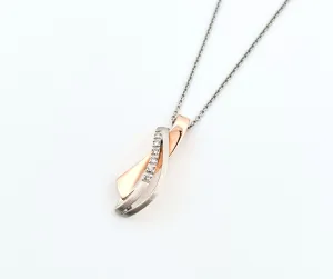 Rose and White Gold Diamond Pendant