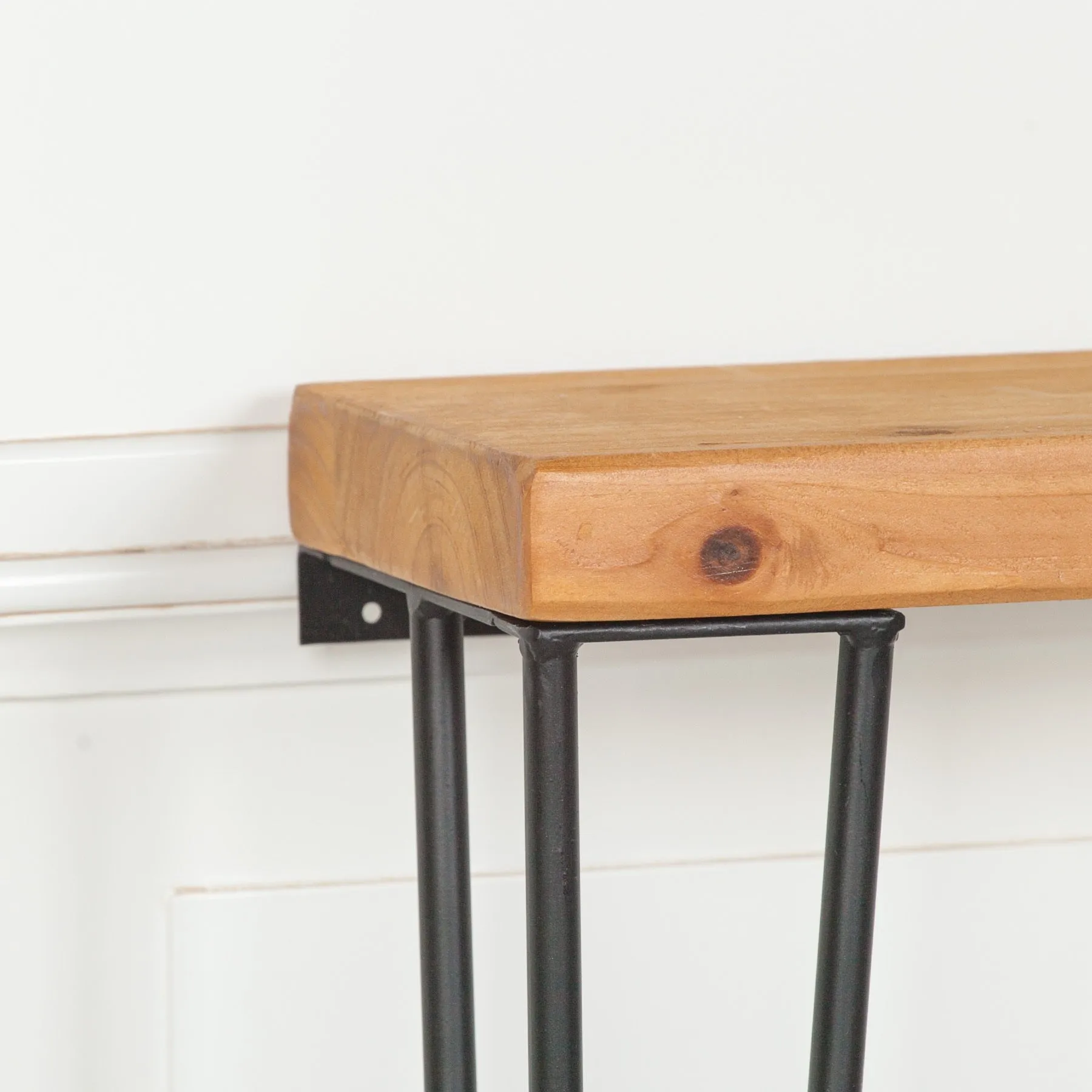 Rustic Wooden Hairpin Hall Console Table - 92cm