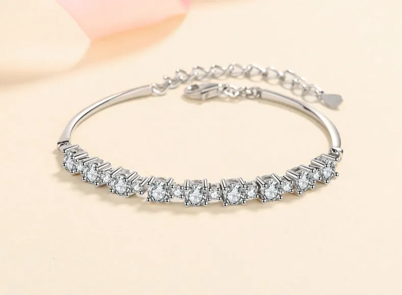 S925 Silver Bracelet Women's Volleyball Diamond Jewelry Inlaid With D color Moissanite Bracelet