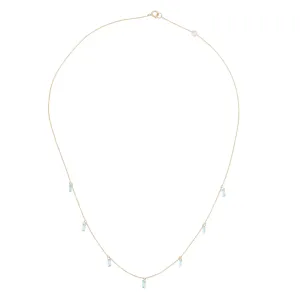 Sena Blue Topaz Necklace, 18K Gold