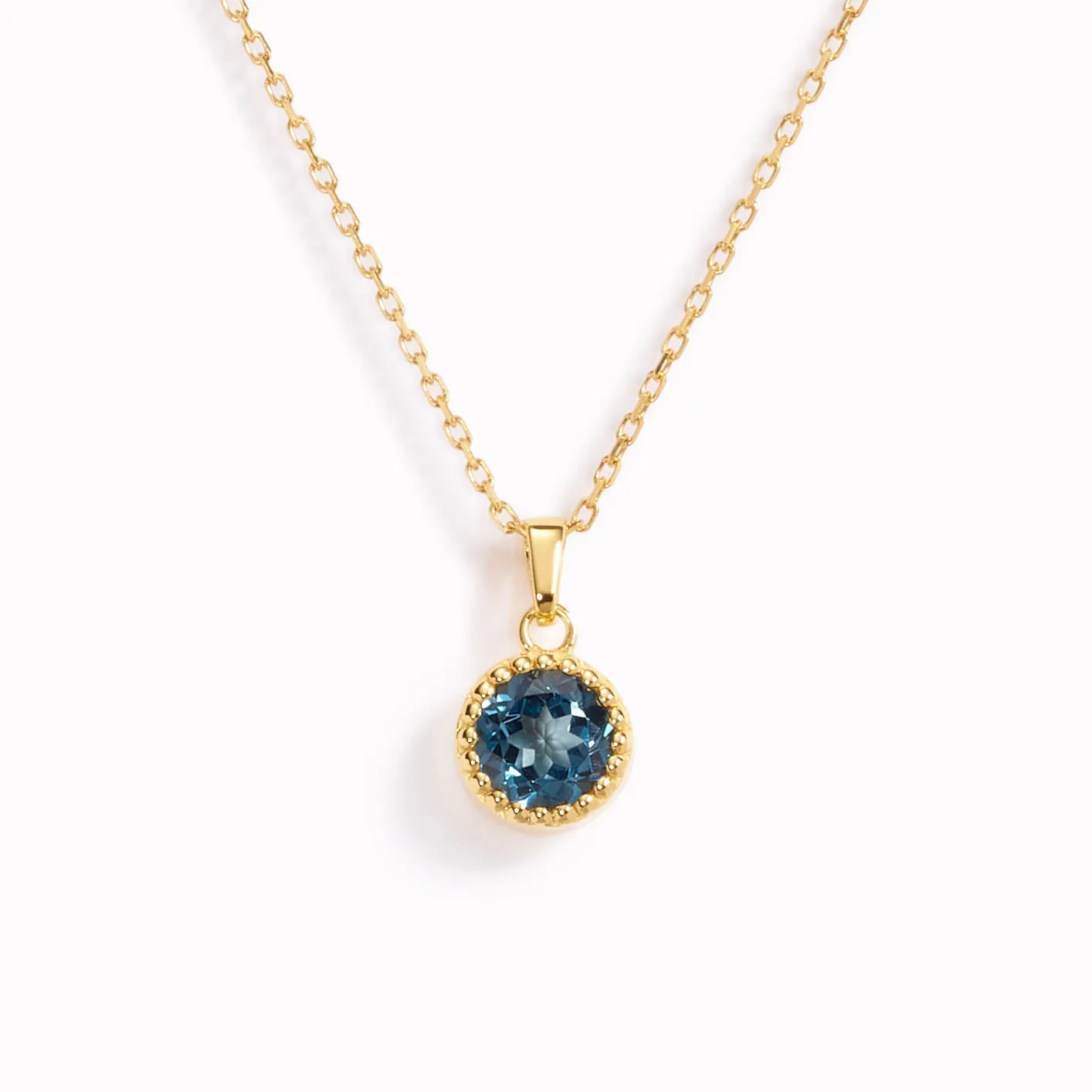 September Birthstone Necklace - London Blue Topaz