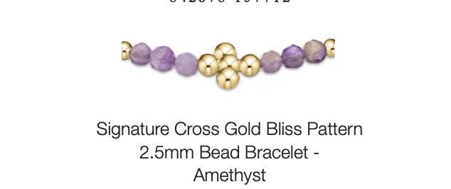 signature cross gold bliss pattern 2.5mm bead bracelet - amethyst by enewton