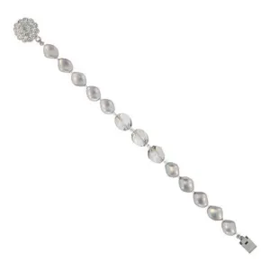 Silver Crystal & Twist Pearl Bracelet