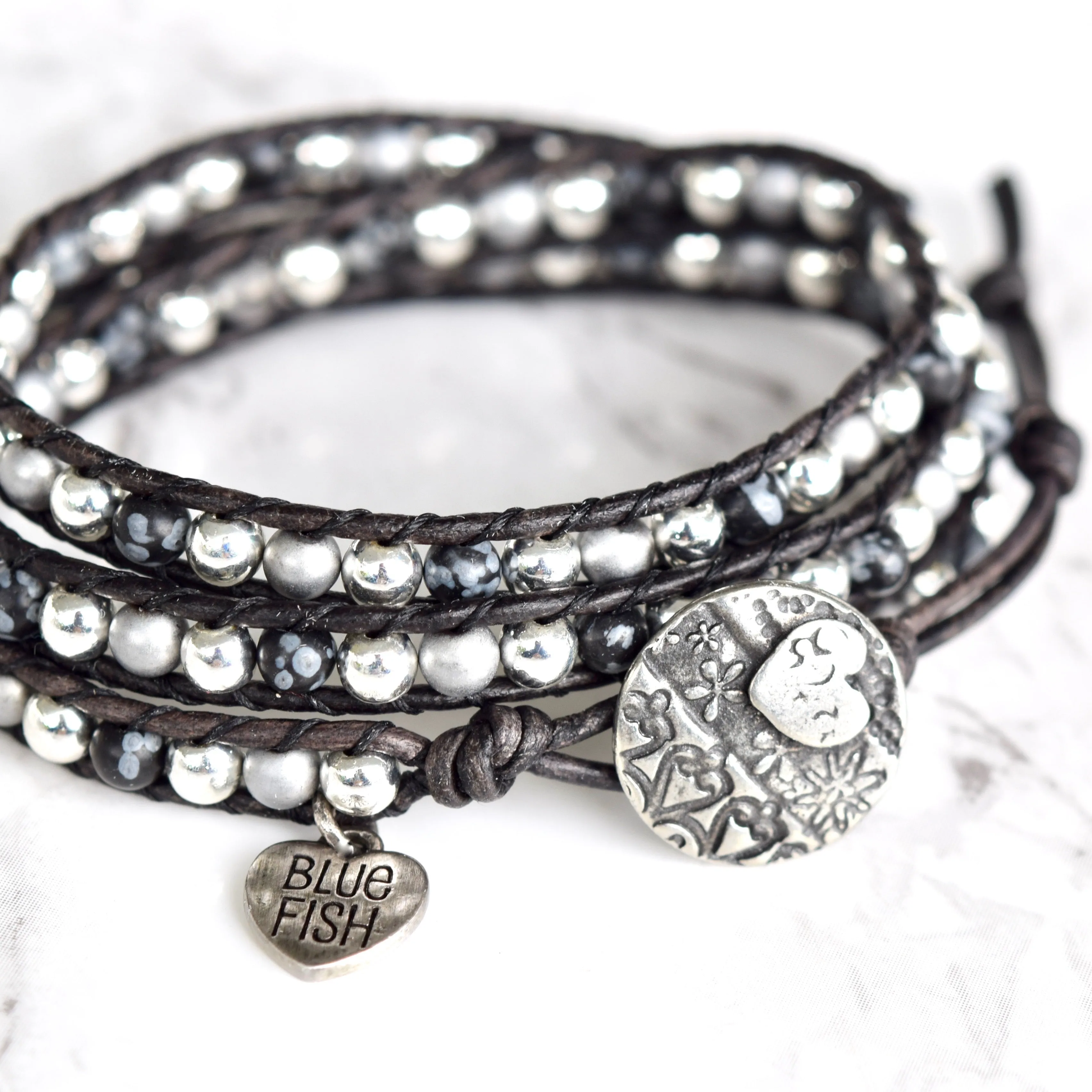 Silver Mixed Wrap Bracelet