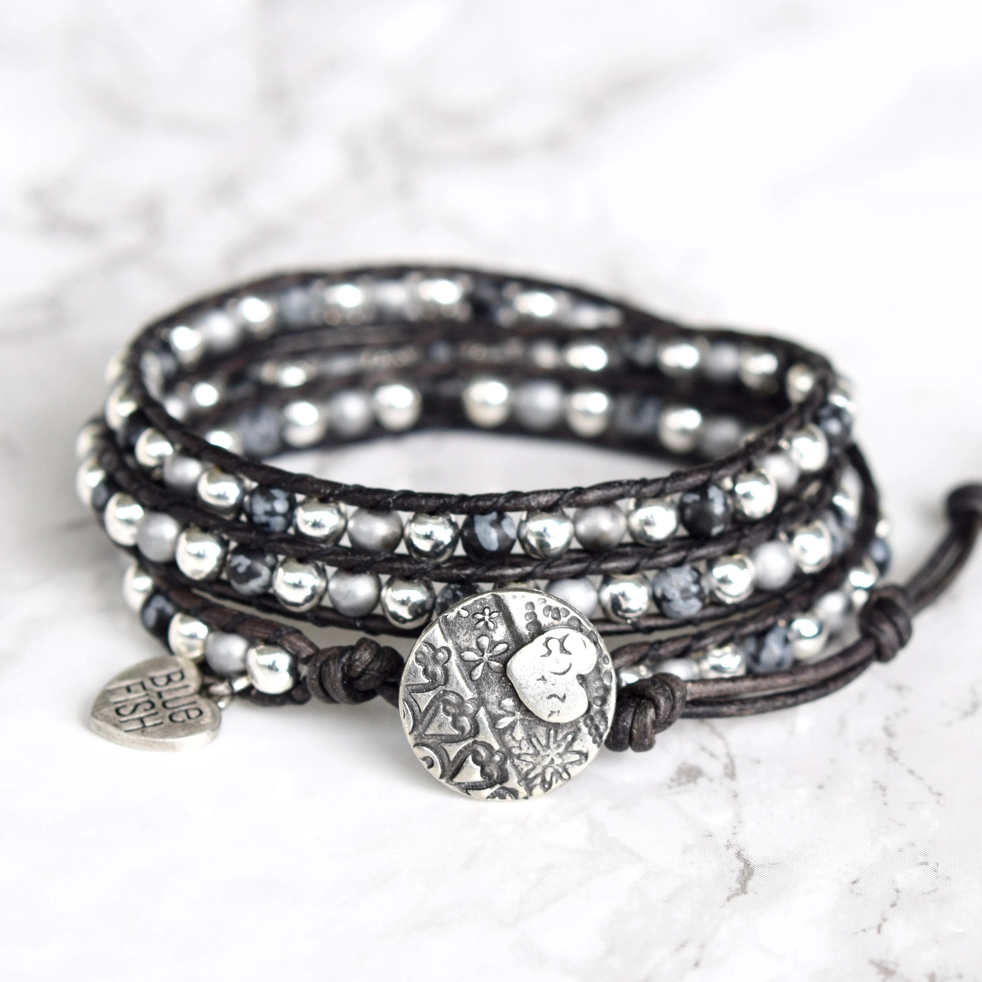 Silver Mixed Wrap Bracelet