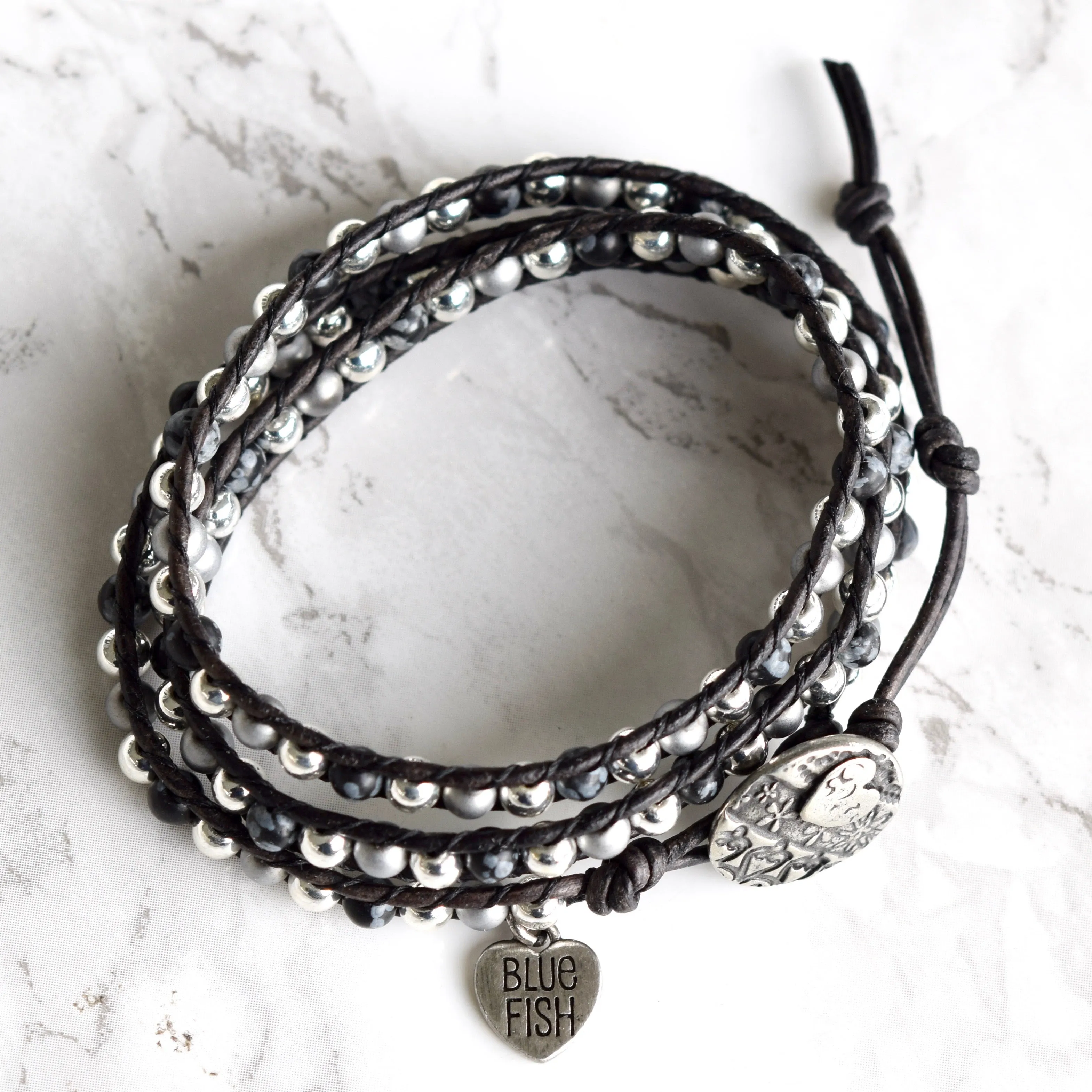 Silver Mixed Wrap Bracelet