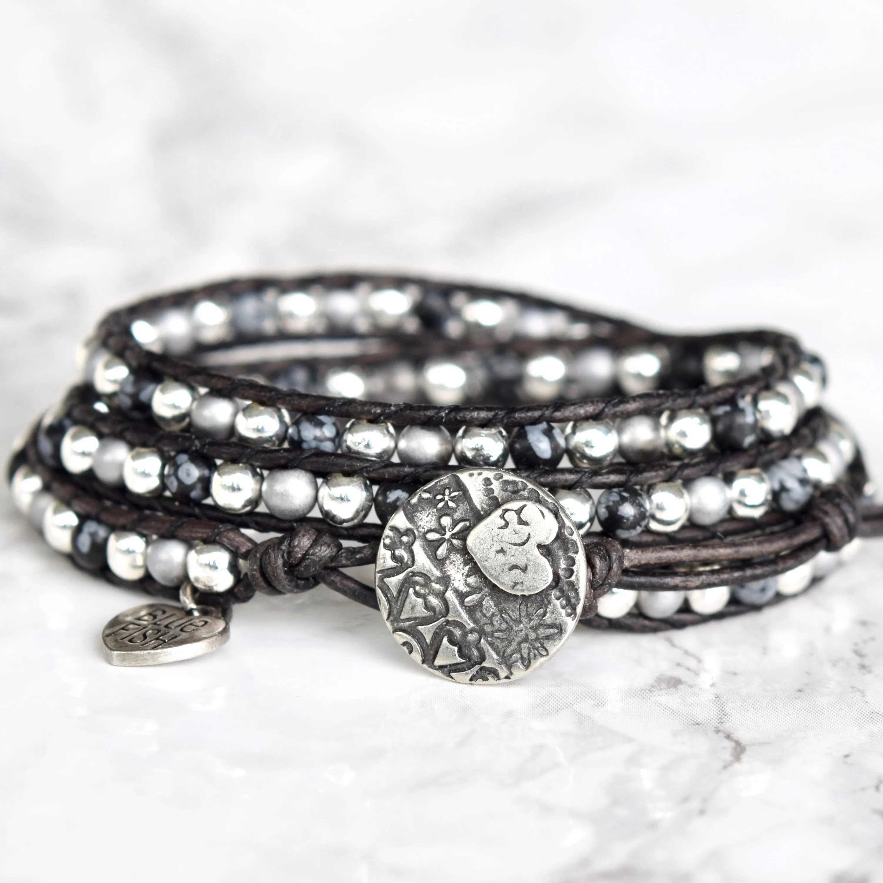 Silver Mixed Wrap Bracelet