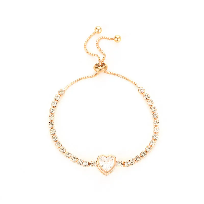 Simple Diamond-studded Ladies Hand Jewelry Adjustable Bracelet