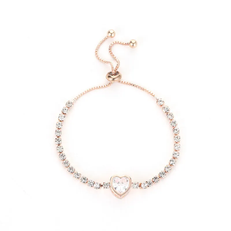 Simple Diamond-studded Ladies Hand Jewelry Adjustable Bracelet