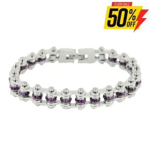 SK2210 February 3/8" Wide Amethyst Color Crystal Centers