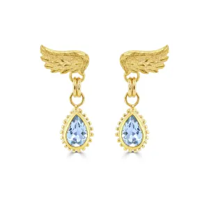 Sky Blue Topaz Venetian Wing Earrings