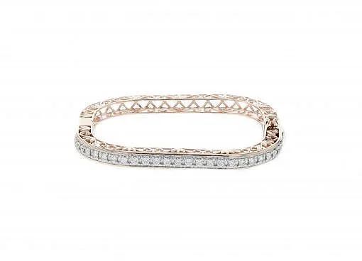 Solid 14K rose gold bracelet with 2.00ct. diamonds